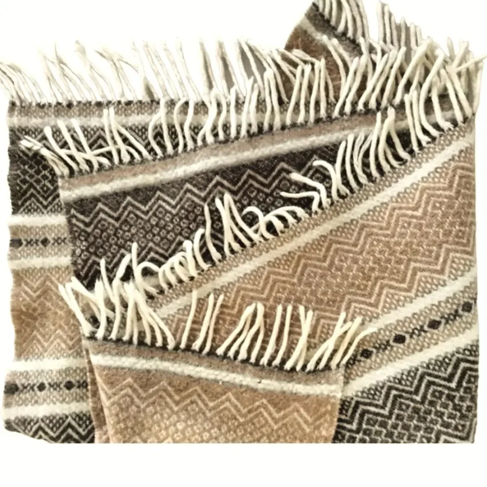 Vintage Faribo Wool Throw Blanket 42x43